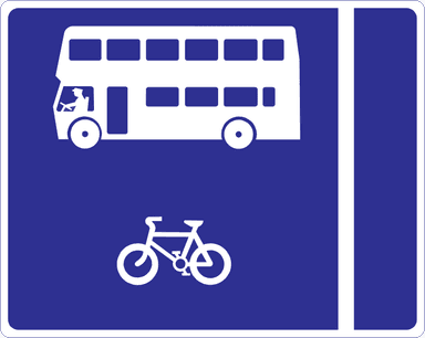 With-flow bus and cycle lane on left