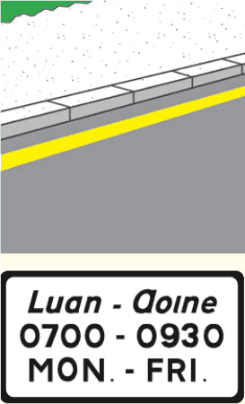 What does this road marking and information plate together mean?