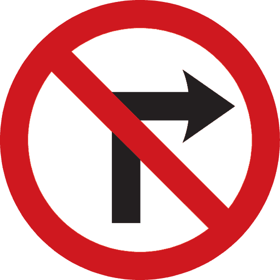 No right turn