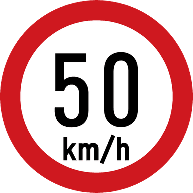 Maximum speed is 50 km/h