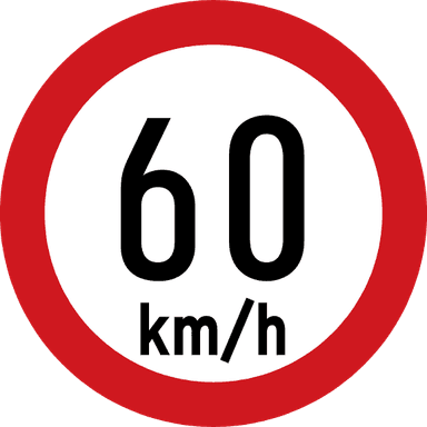 Maximum speed is 60 km/h