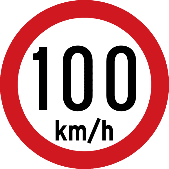 Maximum speed is 100 km/h
