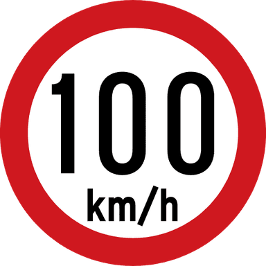 Maximum speed is 100 km/h