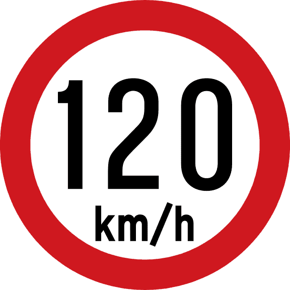 Maximum speed is 120 km/h