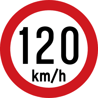 Maximum speed is 120 km/h