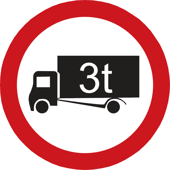 Maximum permitted weight is 3 tonnes