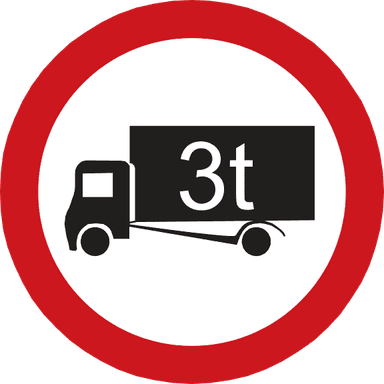 Maximum permitted weight is 3 tonnes