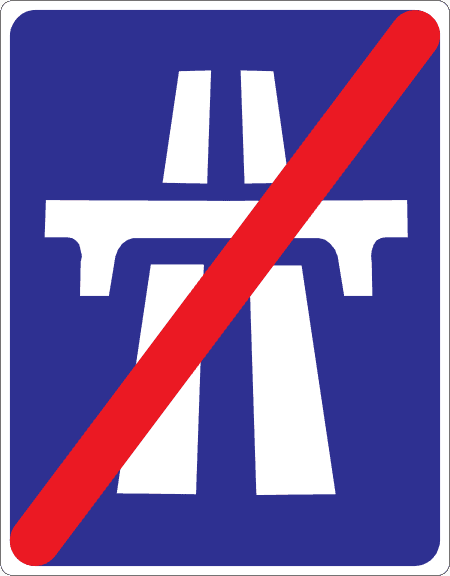 End of motorway