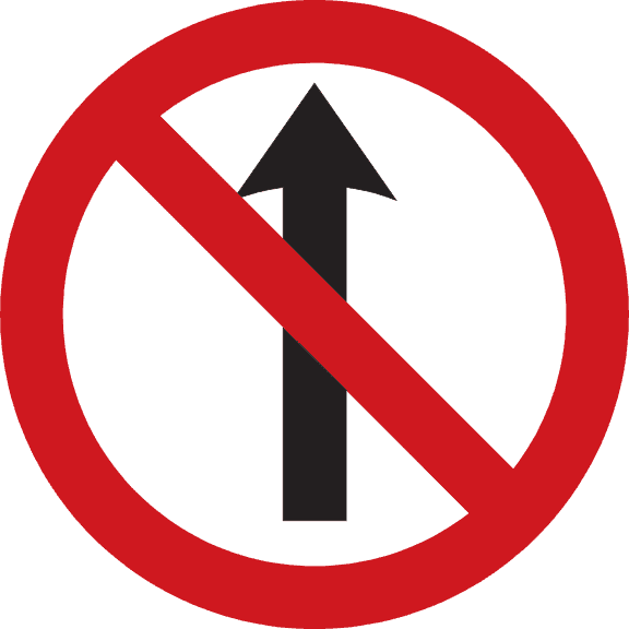 No entry ahead